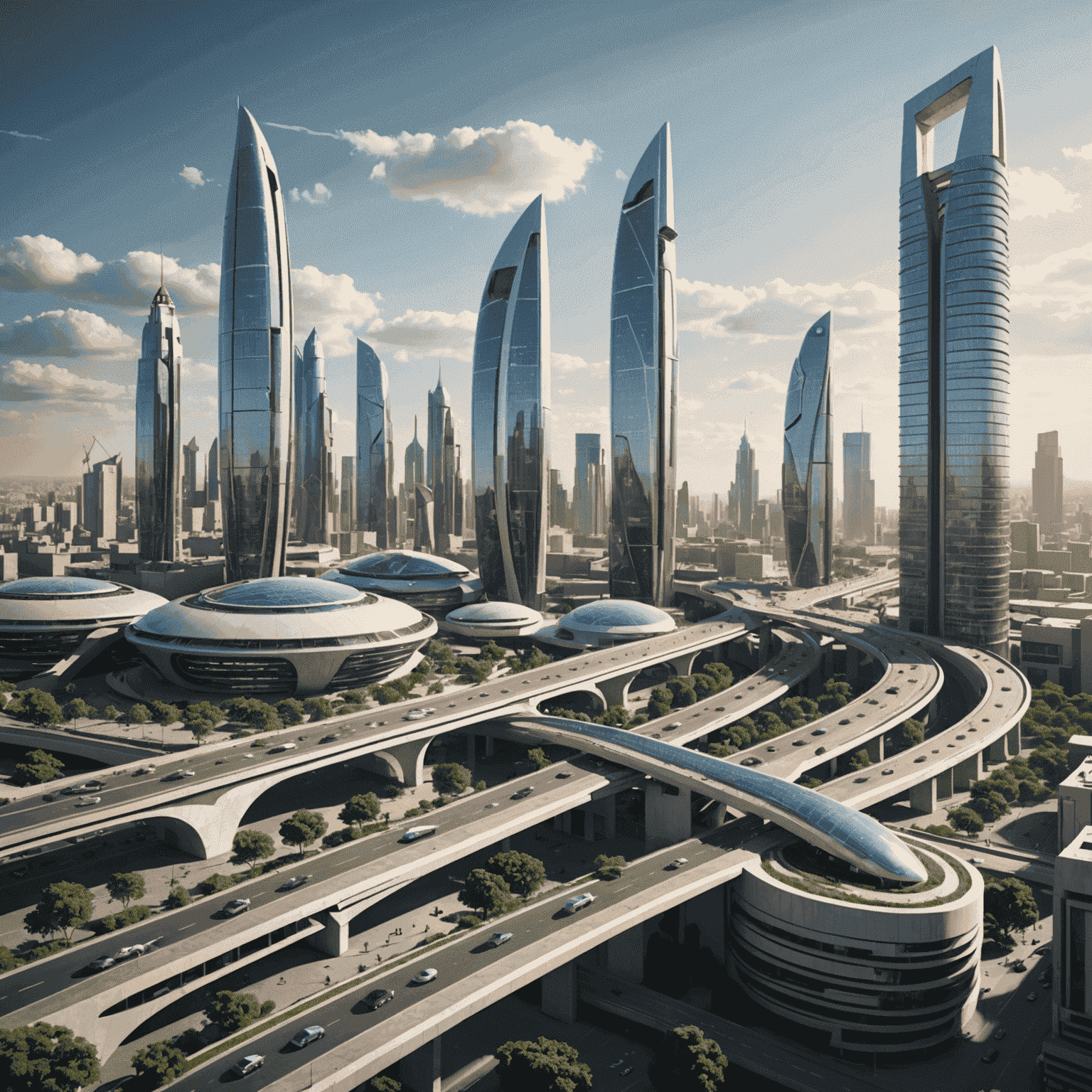 Futuristic render of an African city skyline with modern infrastructure, symbolizing the potential future impact of consulting work